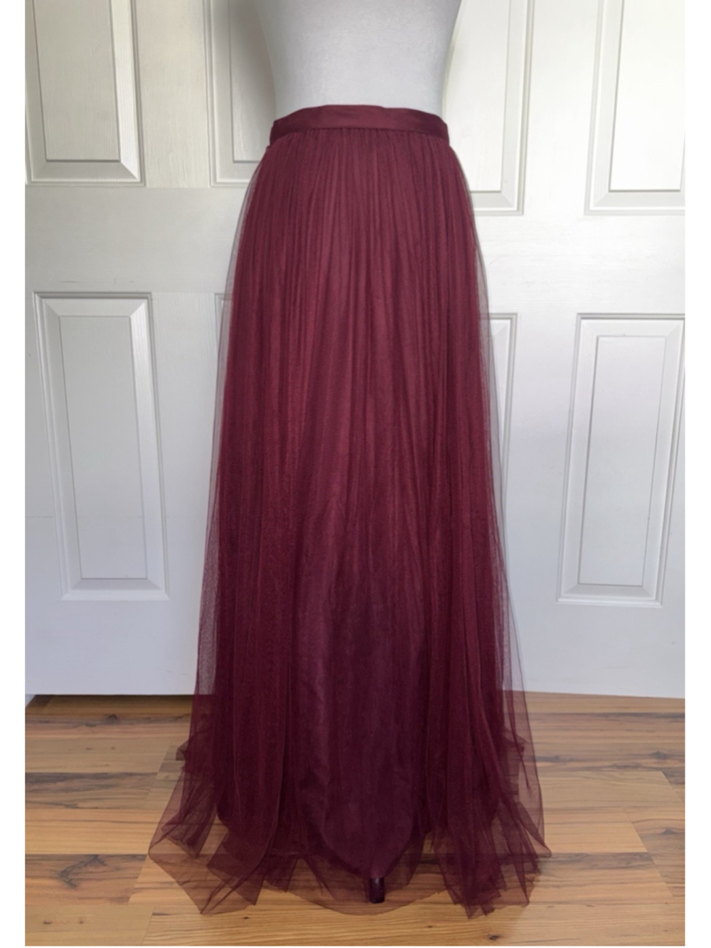 Jenny Yoo Collection Burgundy Tulle Maxi Skirt 4 Romantic Wedding Guest Formal